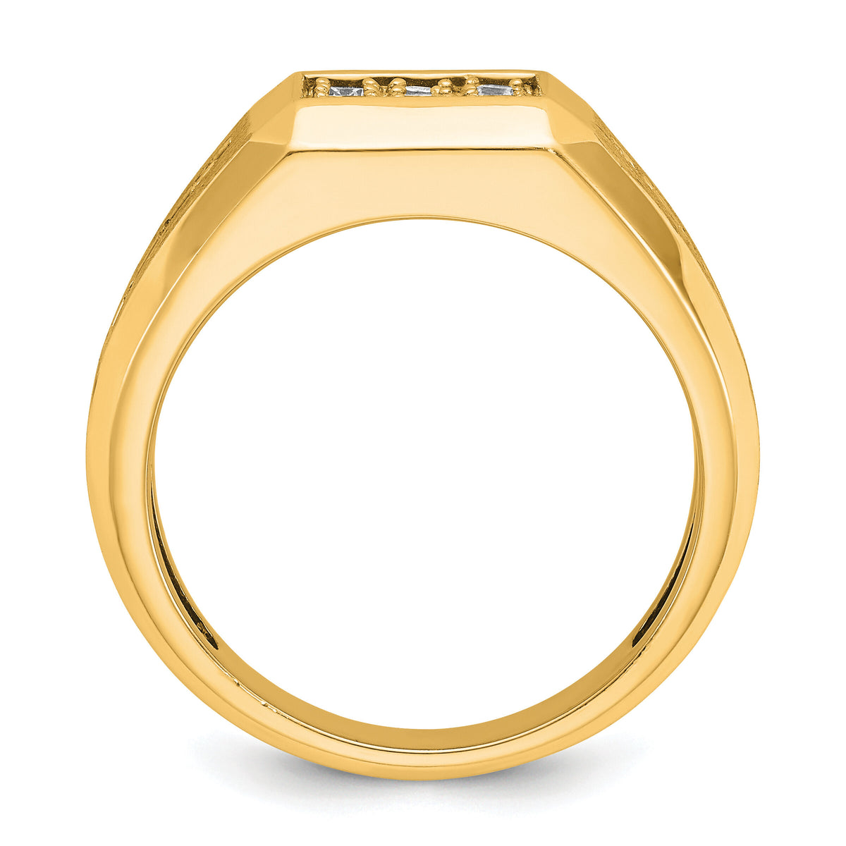 10k IBGoodman Men's Polished and Satin Square Cluster Ring Mounting-B59120