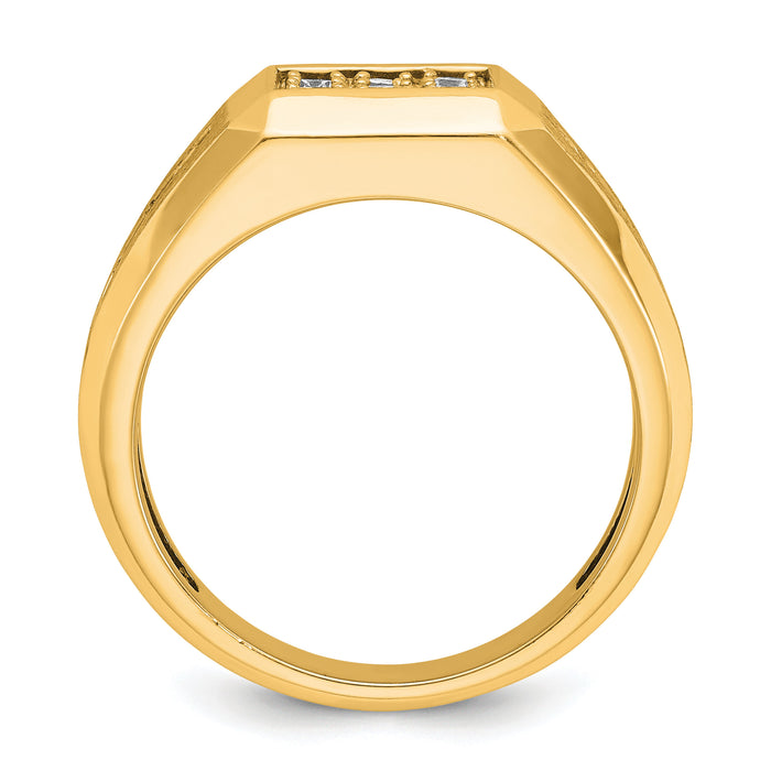 10k IBGoodman Men's Polished and Satin Square Cluster Ring Mounting-B59120