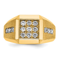 10k IBGoodman Men's Polished and Satin Square Cluster Ring Mounting-B59120