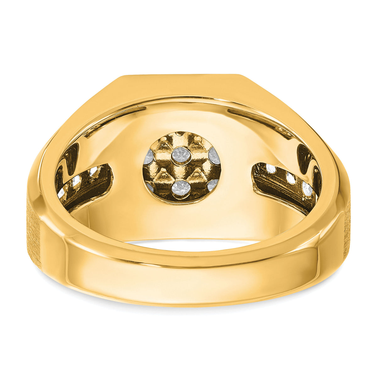 10k IBGoodman Men's Polished and Satin Square Cluster Ring Mounting-B59120