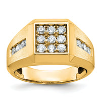 10k IBGoodman Men's Polished and Satin Square Cluster Ring Mounting-B59120