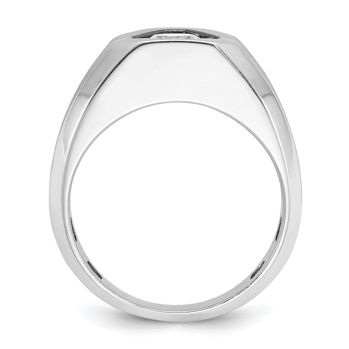 14k White Gold IBGoodman Men's Polished/Satin Diamond Semi-mount Ring-B59125