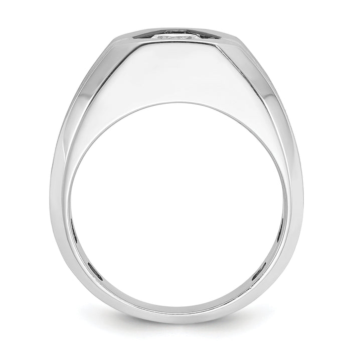 14k White Gold IBGoodman Men's Polished/Satin Diamond Semi-mount Ring-B59125