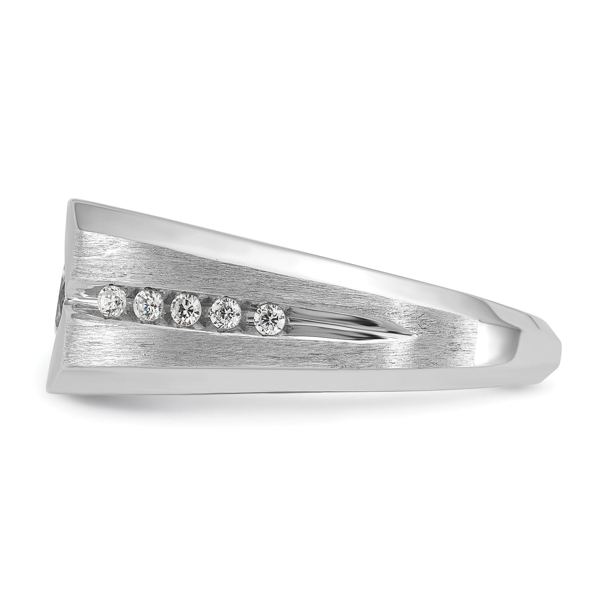 14k White Gold IBGoodman Men's Polished/Satin Diamond Semi-mount Ring-B59125