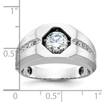 14k White Gold IBGoodman Men's Polished/Satin Diamond Semi-mount Ring-B59125