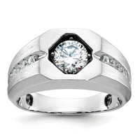 14k White Gold IBGoodman Men's Polished/Satin Diamond Semi-mount Ring-B59125