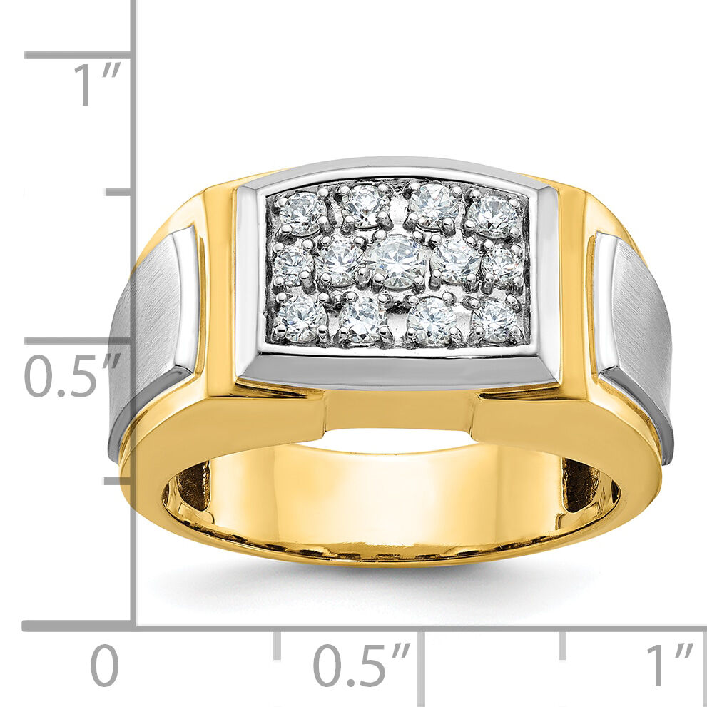 10k IBGoodman Men's Polished and Satin Cluster Ring Mounting-B59129