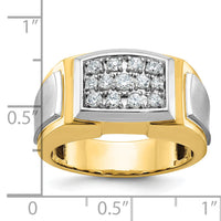 10k IBGoodman Men's Polished and Satin Cluster Ring Mounting-B59129