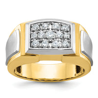 10k IBGoodman Men's Polished and Satin Cluster Ring Mounting-B59129