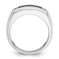 14k White Gold IBGoodman Men's Satin Onyx/Diamond Complete Ring-B59132