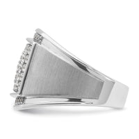 14k White Gold IBGoodman Men's Polished & Satin Diamond Cluster Ring-B59139