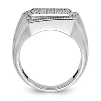 10k White Gold IBGoodman Men's Polished & Satin Cluster Ring Mounting-B59140