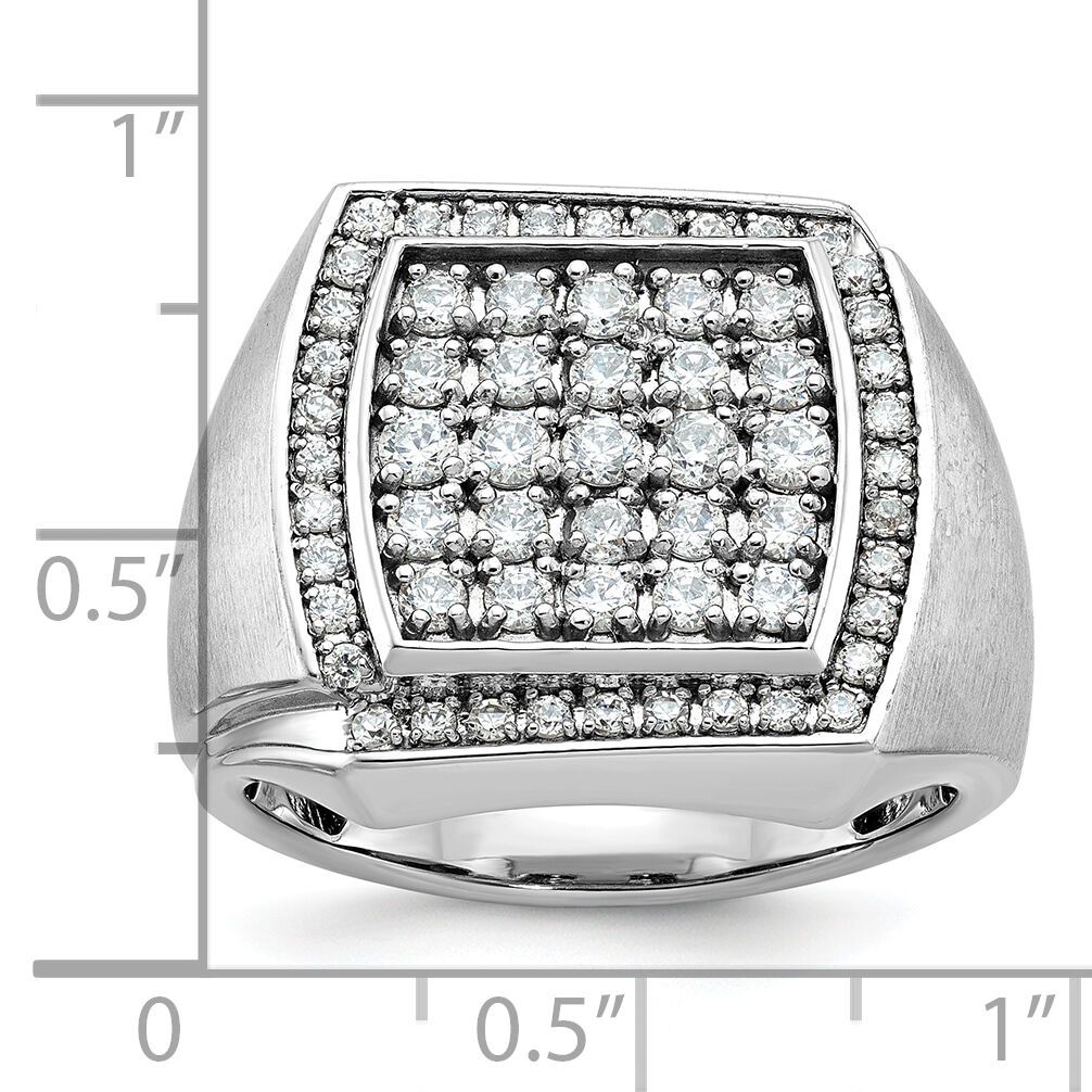 10k White Gold IBGoodman Men's Polished & Satin Cluster Ring Mounting-B59140