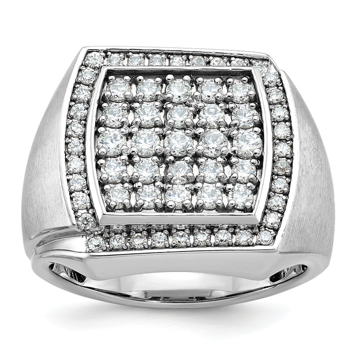 10k White Gold IBGoodman Men's Polished & Satin Cluster Ring Mounting-B59140-0W