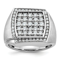 10k White Gold IBGoodman Men's Polished & Satin Cluster Ring Mounting-B59140
