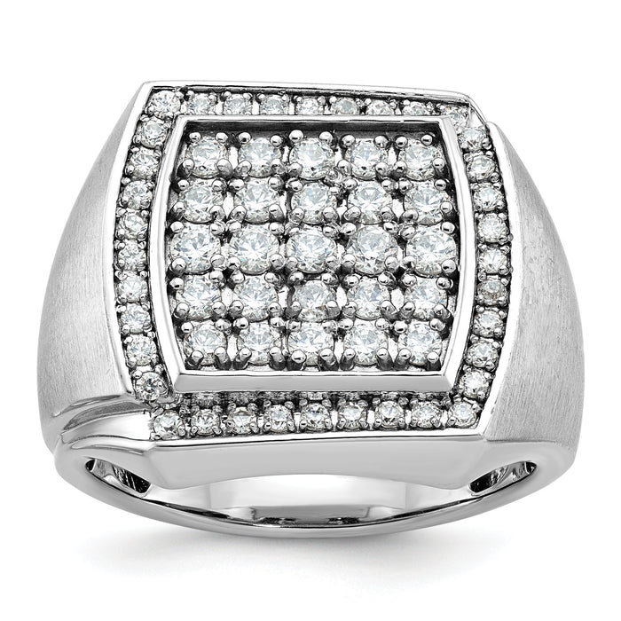 10k White Gold IBGoodman Men's Polished & Satin Cluster Ring Mounting-B59140