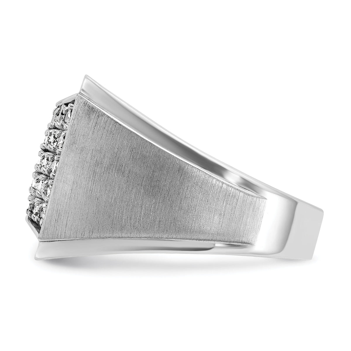 14k White Gold IBGoodman Men's Polished & Satin Diamond Cluster Ring-B59141