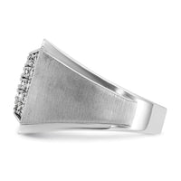 14k White Gold IBGoodman Men's Polished & Satin Diamond Cluster Ring-B59141