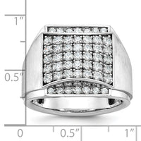 14k White Gold IBGoodman Men's Polished & Satin Diamond Cluster Ring-B59141