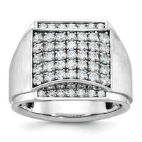 14k White Gold IBGoodman Men's Polished & Satin Diamond Cluster Ring-B59141