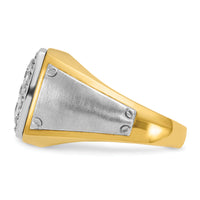 10k Two-tone IBGoodman Men's Polished & Satin Square Cluster Ring Mtg-B59163