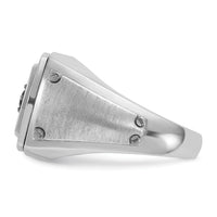 14kw w/ Black RH IBGoodman Men's Satin Black & White Diamond Ring-B59166
