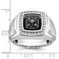 14kw w/ Black RH IBGoodman Men's Satin Black & White Diamond Ring-B59166