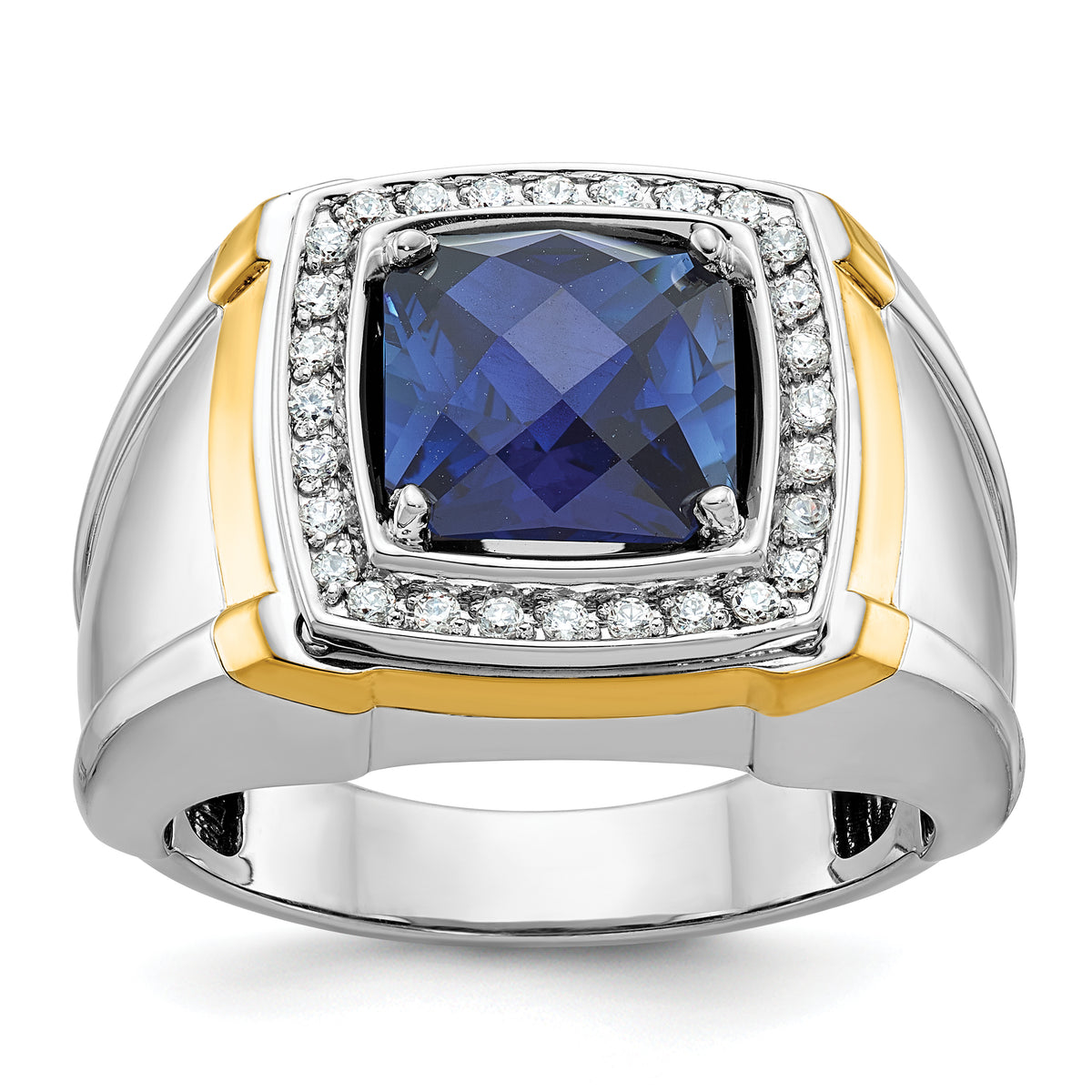 10k Two-tone IBGoodman Men's Polished Ring Mounting-B59175-0WY