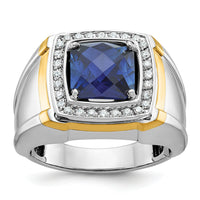 10k Two-tone IBGoodman Men's Polished Ring Mounting-B59175