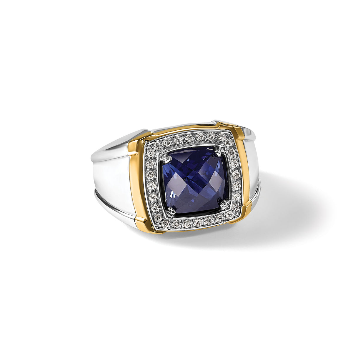 10k Two-tone IBGoodman Men's Polished Ring Mounting-B59175