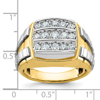 10ktt IBGoodman Men's Polished & Grooved 3-Row Cluster Ring Mounting-B59184