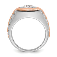 14kwr IBGoodman Men's Polished Satin & Grooved Solitaire Ring Mounting-B59191