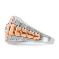 14kwr IBGoodman Men's Polished Satin & Grooved Solitaire Ring Mounting-B59191