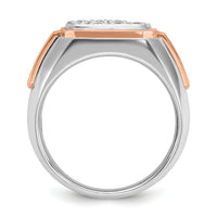 14k Two Tone 1 ct Lab Grown Diamond VS/SI+ G+ Complete Cluster Men's Ring-B59210