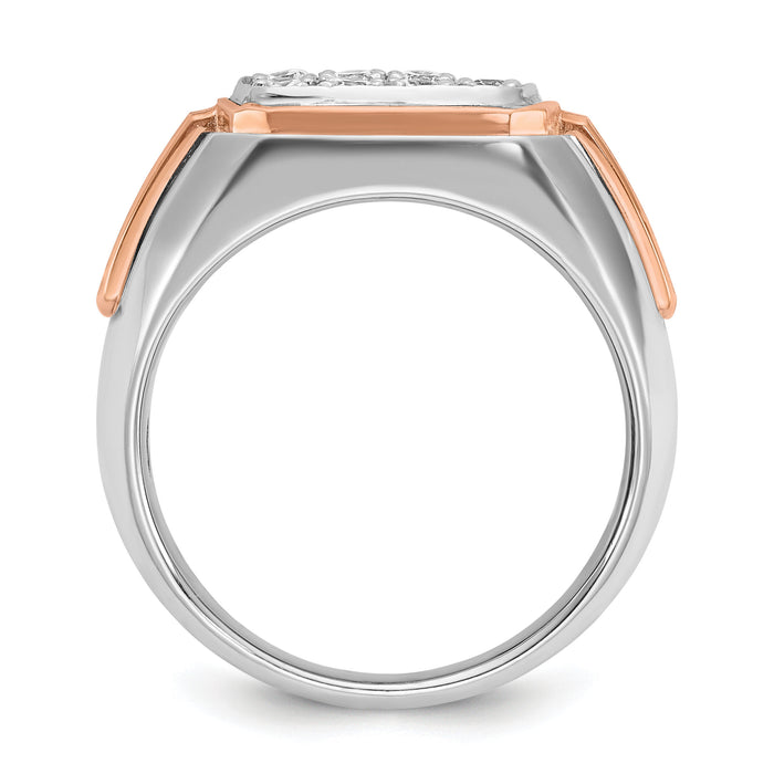 14k Two Tone 1 ct Lab Grown Diamond VS/SI+ G+ Complete Cluster Men's Ring-B59210