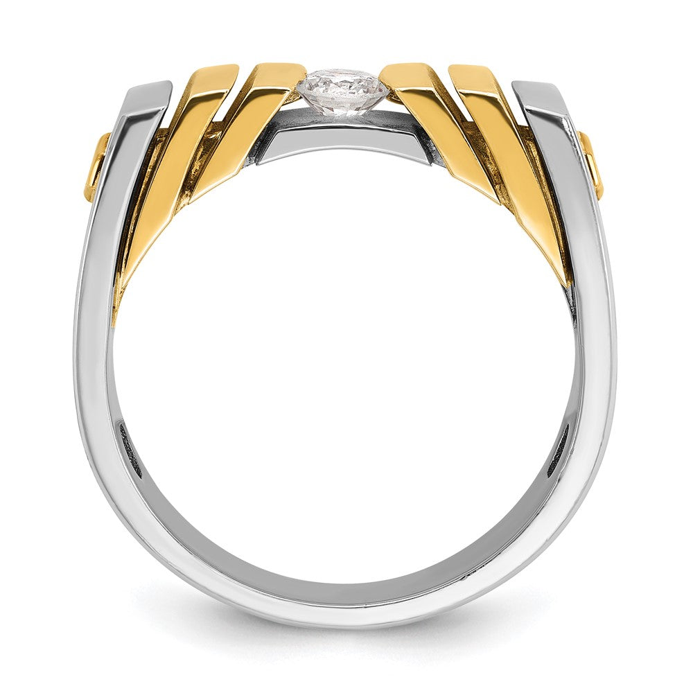 14k Two-tone IBGoodman Men's 1/3 carat Diamond Complete Ring-B59216-4WYAA