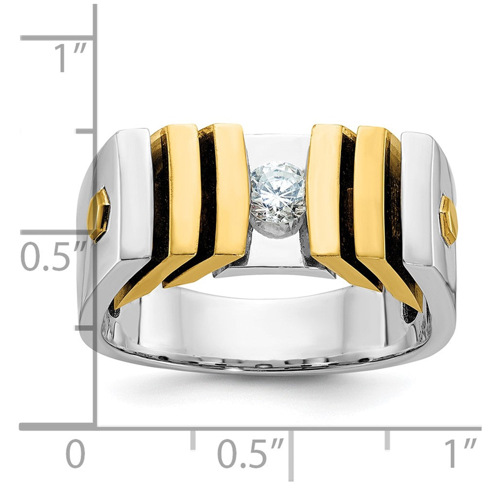 14k Two-tone IBGoodman Men's 1/3 carat Diamond Complete Ring-B59216-4WYAA