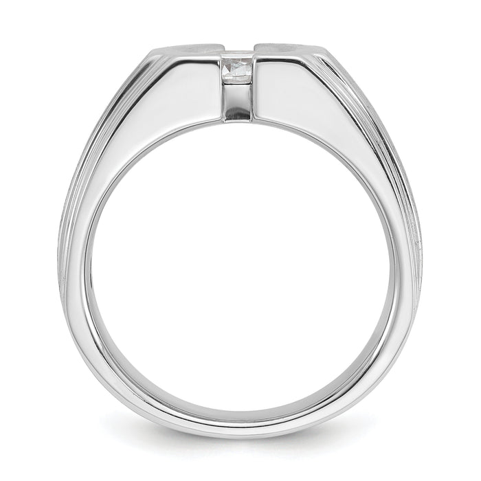 14k White Gold IBGoodman Men's Polished/Satin Diamond Ring Mounting-B59229