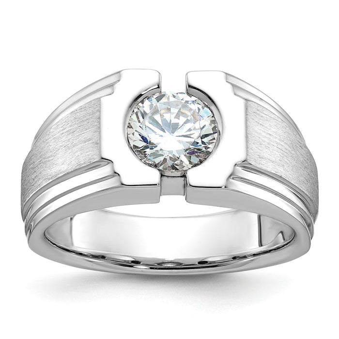 14k White Gold IBGoodman Men's Polished/Satin Diamond Ring Mounting-B59229