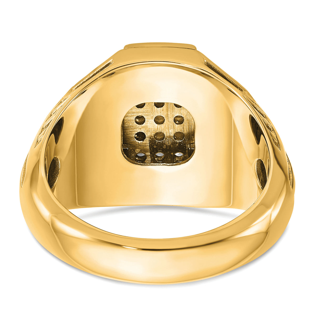 10k IBGoodman Men's Polished/Textured/Grooved Cross Cluster Ring Mtg-B59260
