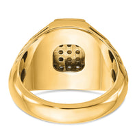 10k IBGoodman Men's Polished/Textured/Grooved Cross Cluster Ring Mtg-B59260