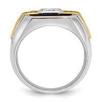 14ktt w/ Blk RH IBGoodman Men's Satin Black & White Semi-Mount Diamond Ring-B59264