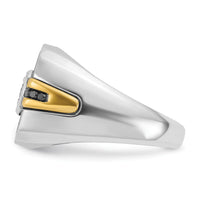 14ktt w/ Blk RH IBGoodman Men's Satin Black & White Semi-Mount Diamond Ring-B59264