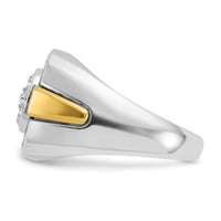 14ktt w/ Black Rhod IBGoodman Men's Satin Diamond Cluster Ring-B59265