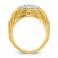 10ktt IBGoodman Men's Polished & Textured Oval Cluster Ring Mounting-B59272