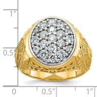 10ktt IBGoodman Men's Polished & Textured Oval Cluster Ring Mounting-B59272