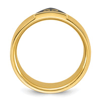 10k IBGoodman Men's Polished w/ Black Enamel 33rd Degree Masonic Ring-B59275