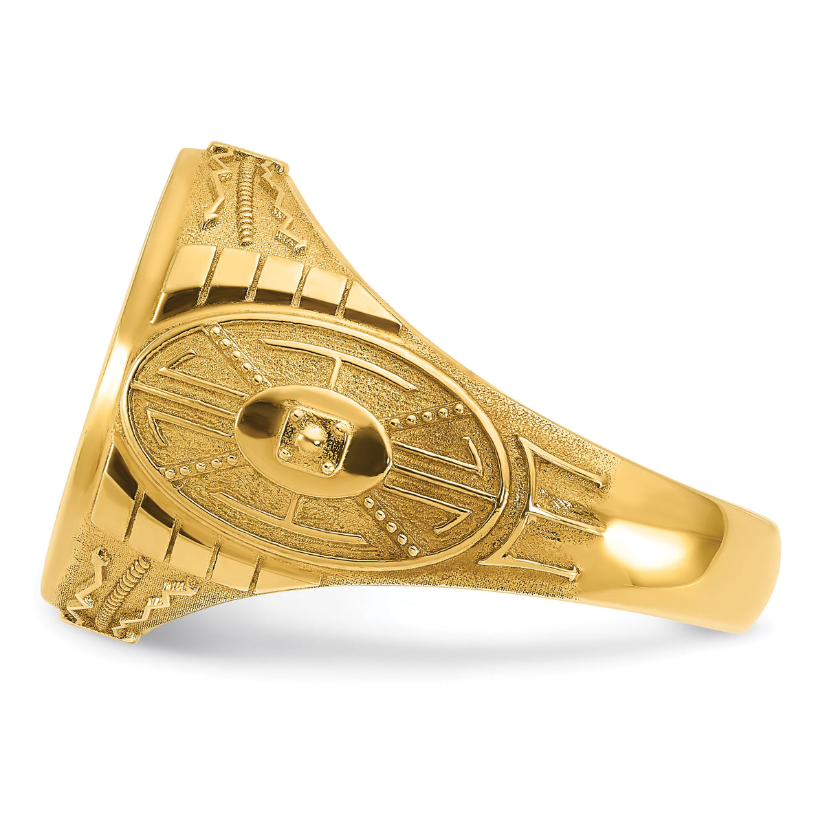 14k IBGoodman 18.5x15.75mm Men's Round Signet Ring-B59276