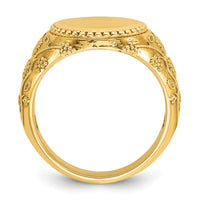 10k IBGoodman 12.5x12.5mm Men's Round Signet Ring-B59277