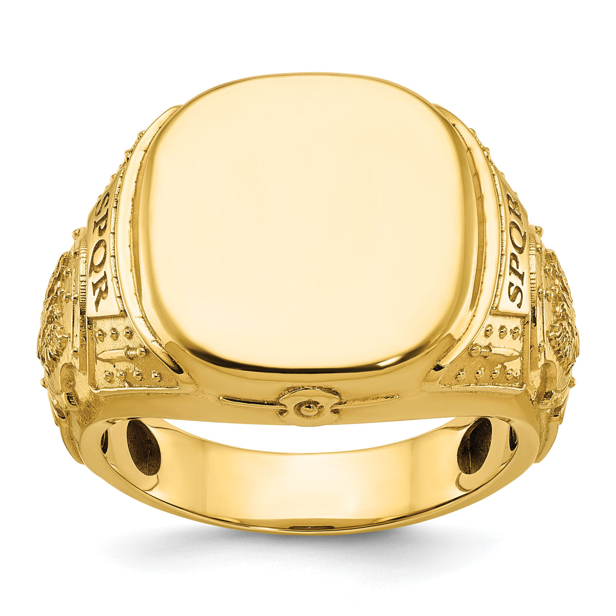 14k IBGoodman 16.5x14.8mm Men's Cushion Signet Ring-B59279